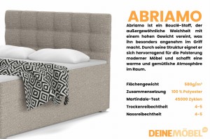 ABI Boxspringbett Boxbett Polsterbett mit Bettkasten Boucle Deine Moebel