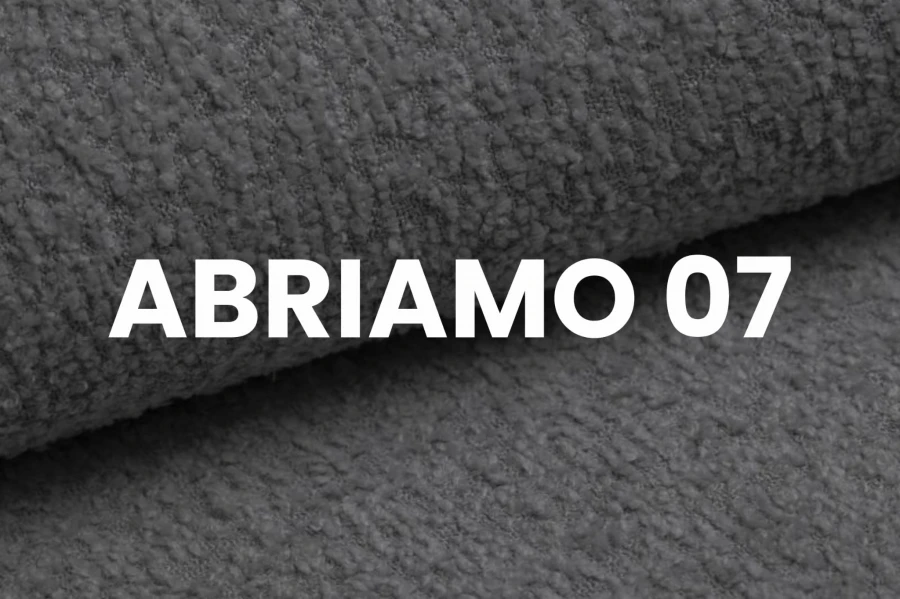 Abriamo 07 mittelgrauer Bouclé-Stoff für Betten und Sofas, Struktur-Nahaufnahme.
