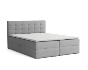 FLORIDA Boxspringbett mit Bettkasten 200x200 Stoff Hellgrau H3 Deine Möbel