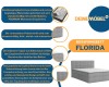 Vorteile des Florida Boxspringbetts: strapazierfähiger Stoff und gepolstertes Kopfteil.