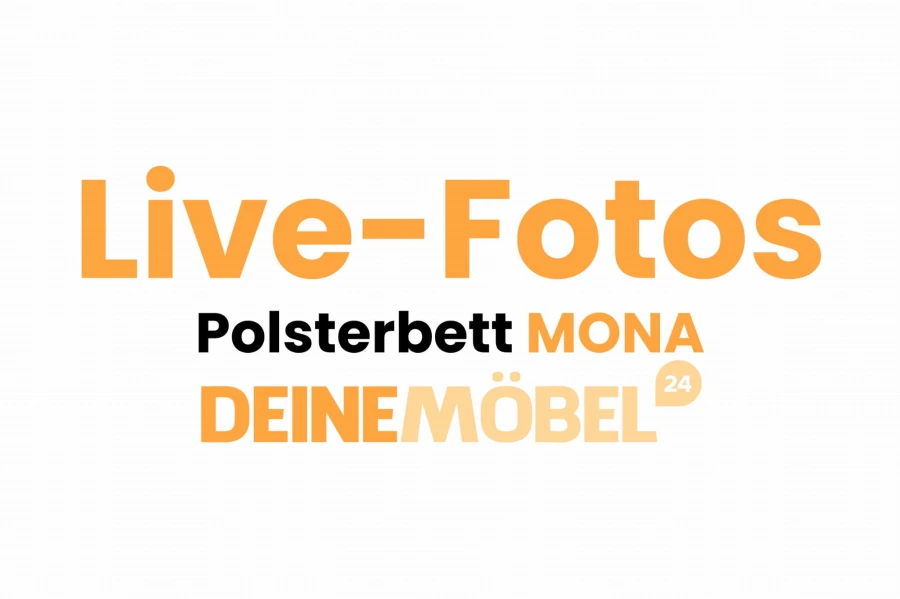 Live-foto's van het gestoffeerde bed MONA van JOUW MEUBELS 24.