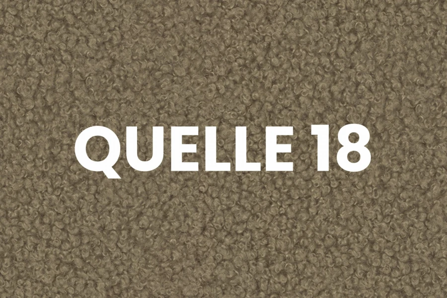 Detailansicht der Bouclé-Stoffstruktur 'Quelle 18' in einem warmen Braunton.