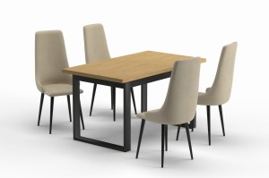 HARMONY Essgruppe Esstisch mit 4 Stühlen / mit 6 Stühlen Esstisch mit Stühlen Esszimmer-Set im Loft-Design perfekt für modernes Wohnen Deine Möbel
