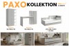 Paxo Kollektion: Jugendmöbel-Set mit Kleiderschrank, Schreibtisch und Funktionsbett in Weiß-Grau.