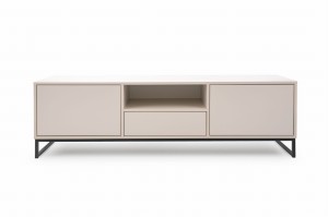 GENEVE 160 cm breit TV-Lowboard TV-Schrank TV-Kommode Sandbeige Dunkelgrün Deine Möbel