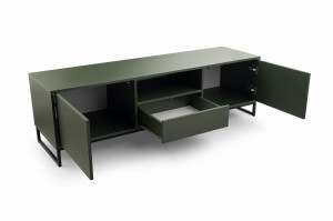 GENEVE 160 cm breit TV-Lowboard TV-Schrank TV-Kommode Sandbeige Dunkelgrün Deine Möbel