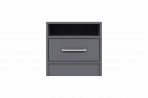 Schlafzimmer-Set SAM A Schlafzimmer Schrank SRL1 Kommode SRK1 Bett SR6 Nachttisch SR7, 5-tlg., Anthrazit Deine Möbel