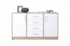 Modernes Sideboard in Eiche-Dekor und Weiß mit 2 Türen und 4 Schubladen