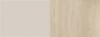 Farbmuster Kombination aus mattem Beige und heller Eiche Holzoptik.