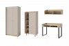 Modernes Jugendzimmer Möbelset in Beige und Eiche mit Schreibtisch und Schrank.