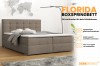 Florida Boxspringbett in Taupe mit Bettkasten und Kaltschaum-Topper für das Schlafzimmer.
