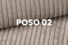 Detailansicht des Cordstoffs Poso 02 in Beige für Polstermöbel und Boxspringbetten.