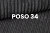 Textil-Nahaufnahme: Polsterstoff POSO 34 in Dunkelgrau mit Rippenstruktur.