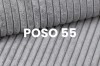 Textil-Nahaufnahme: Polsterstoff POSO 55 in Hellgrau mit Rippenstruktur.