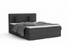 Dunkelgraues Boxspringbett mit grauen Textilien, elegantes Design für Ihr Schlafzimmer