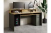 Perspektivische Ansicht des Gaming-Tisches mit PC-Halterung und Monitoraufsatz.
