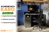 Schreibtisch KARO Gaming in Grau mit ergonomischem Design und praktischem Stauraum für Gamer.