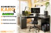 Moderner Gaming-Eckschreibtisch Karol in Grau mit ergonomischem Design für das Home Office.