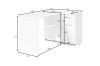 Afmetingen voor wit hoekbureau: 1300x930x776 mm met schappen en laden.