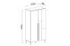 Technische Skizze mit Maßen für den Kleiderschrank: 1000x500x1950 mm.