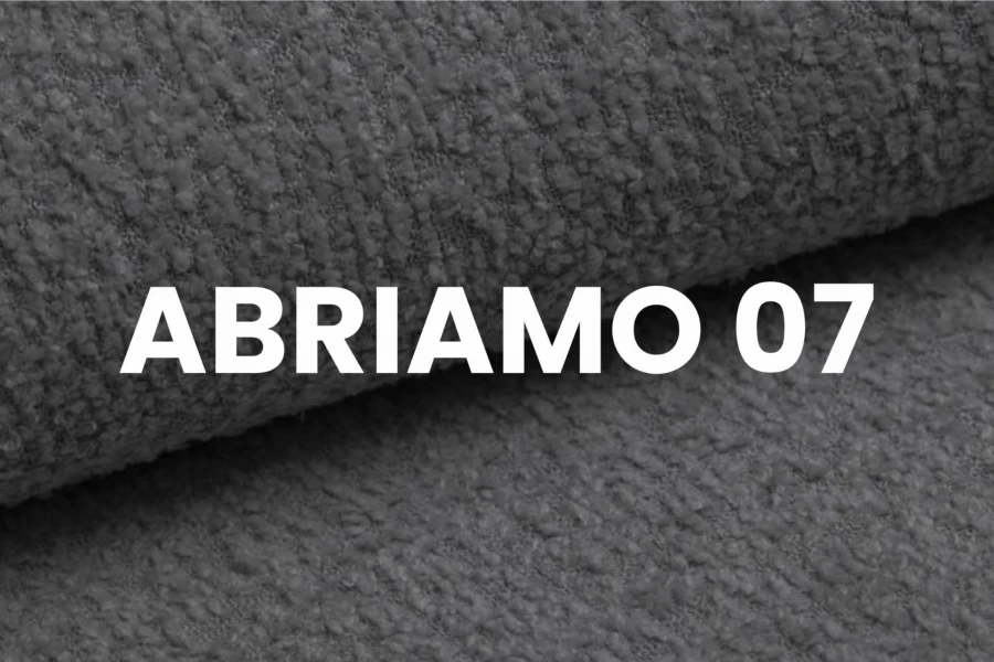 Grey bouclé fabric Abriamo 07, detailed view of the upholstery structure.