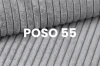 Close-up of the durable furniture fabric POSO 55 in grey cord structure.