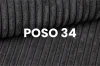 Close-up van de hoogwaardige cord-stof Poso 34 in donkergrijs voor gestoffeerde meubels.