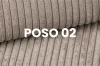 Cord-stof Poso 02 in beige voor boxspringbedden - close-up.
