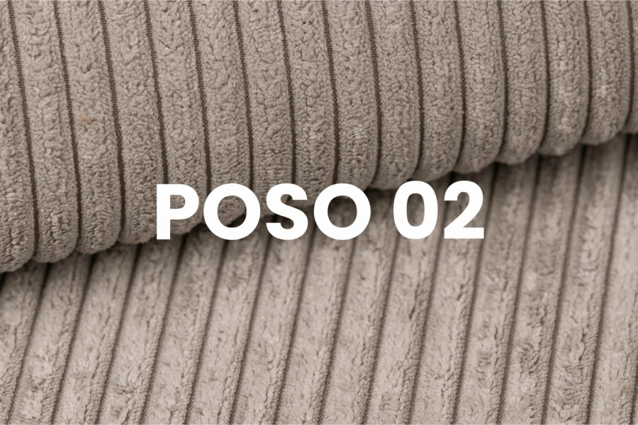 Corduroy fabric Poso 02 in beige for box spring beds - close-up.