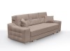 Beiges 3-Sitzer Sofa mit Kissen und modernen Metallfüßen