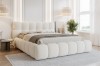 Modernes LUVA Polsterbett in Weiß mit gemütlichem Bubble-Design im Schlafzimmer.