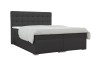 Elegantes Boxspringbett Claudia in Dunkelgrau mit hohem, gestepptem Kopfteil.