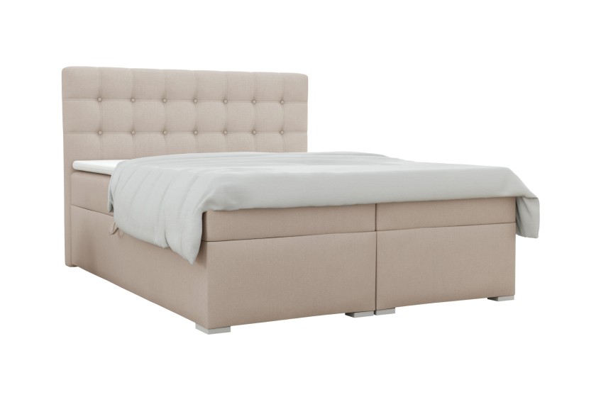 CLAUDIA 120x200 Velour Paros 2 Beige Boxspringbett mit Bettkasten Deine Möbel