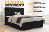 Infografik zum Claudia Boxspringbett mit Details zu Bettkästen und Topper.
