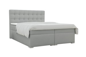 CLAUDIA 180x200 Velour Paros 5 Hellgrau Boxspringbett mit Bettkasten Deine Möbel
