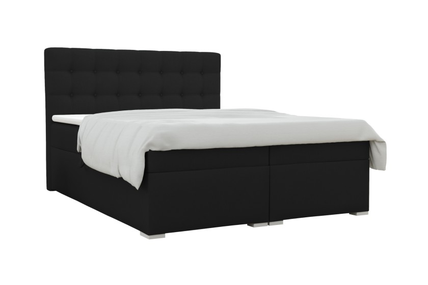 CLAUDIA 180x200 Velour Kronos 7 Schwarz Boxspringbett mit Bettkasten Deine Möbel