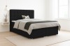Modernes schwarzes Boxspringbett Claudia im hellen Schlafzimmer