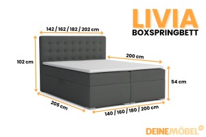 LIVIA Boxspringbett mit Bettkasten Deine Möbel