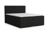 Livia Boxspringbett in Schwarz mit Matratze und Topper auf weißem Hintergrund.