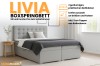LIVIA boxspringbed productvoordelen: 2 bedbakken, diverse kleuren en koudschuimtopper.