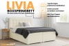 Produktvorteile des Livia Boxspringbetts mit zwei Bettkästen und 3 cm Kaltschaum-Topper.