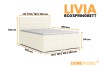 Maßangaben und Abmessungen für das Livia Boxspringbett.