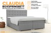 Claudia Boxspringbett in Grau mit Bettkasten und Topper für das Schlafzimmer.