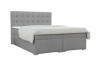 Boxspringbett Claudia in Grau mit dekorativ gestepptem Kopfteil freigestellt.
