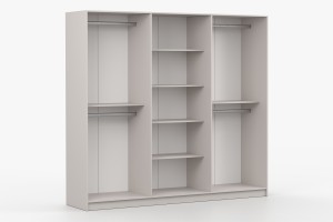 MIRELO 230 cm Kleiderschrank Drehtürenschrank Cahmere Weiß Schwarz Deine Möbel