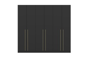 MIRELO 230 cm Kleiderschrank Drehtürenschrank Cahmere Weiß Schwarz Deine Möbel