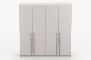 MIRELO 200 cm Kleiderschrank Drehtürenschrank Cahmere Weiß Schwarz Deine Möbel