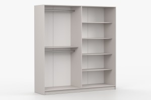 MIRELO 200 cm Kleiderschrank Drehtürenschrank Cahmere Weiß Schwarz Deine Möbel