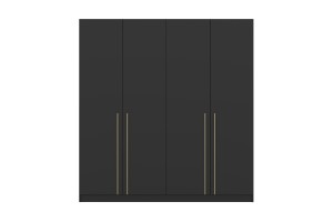 MIRELO 200 cm Kleiderschrank Drehtürenschrank Cahmere Weiß Schwarz Deine Möbel