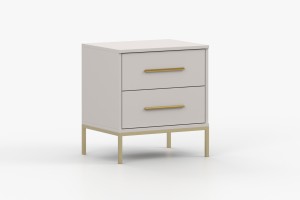 MIRELO Nachttisch 50 cm Nachtkonsole Cahmere Weiß Deine Möbel